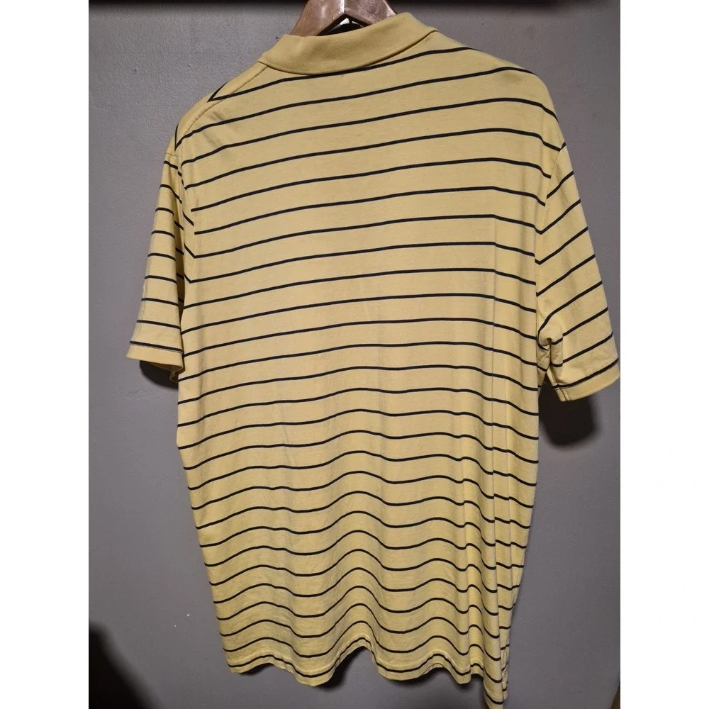 Ralph Lauren Striped Polo Shirt Mens XL Classic Yellow Blue Lightweight Golf‎